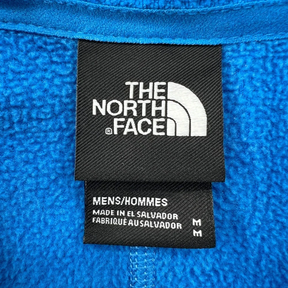 The North Face Mens Textured Cap Rock Quarter-Zip Pullover Medium Blue Mock Neck